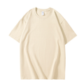 Yssashop Summer 220g Heavyweight Solid Color T-shirt Loose Top Thick Combed Cotton Short Sleeve T-shirt
