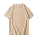 Yssashop Summer 220g Heavyweight Solid Color T-shirt Loose Top Thick Combed Cotton Short Sleeve T-shirt