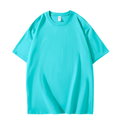 Yssashop Summer 220g Heavyweight Solid Color T-shirt Loose Top Thick Combed Cotton Short Sleeve T-shirt